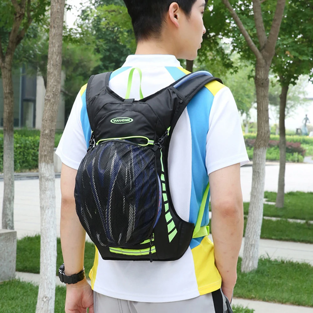 Hydration Backpack 1PCS Waterproof with Helmet Mesh & Reflective Stripes Lightweight Running & Hiking for Men Women