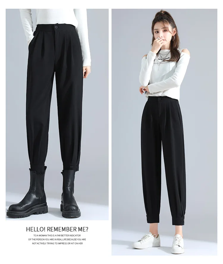 fashion clothing 2022 Autumn And Winter Korean Version Fashion Bloomers Pants Women High Waist slim Trousers Casual All-match Suit Pants JD2293 bell bottom jeans