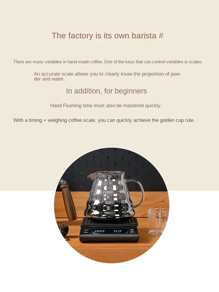 Digital Kitchen Scale - USB Charging Coffee Scale with Timer & LED Display