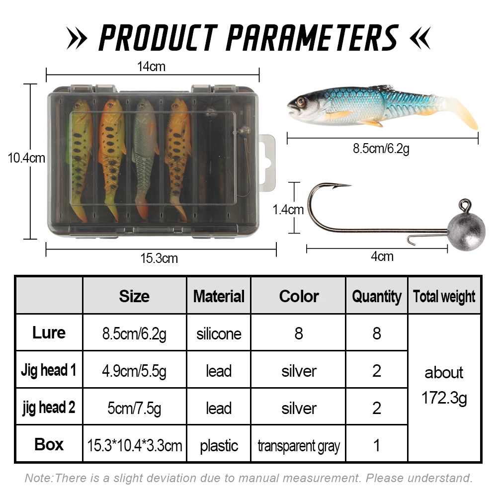 Bass Lures Freshwater Kit Artificial Shrimp Swinmbaits With Tackle