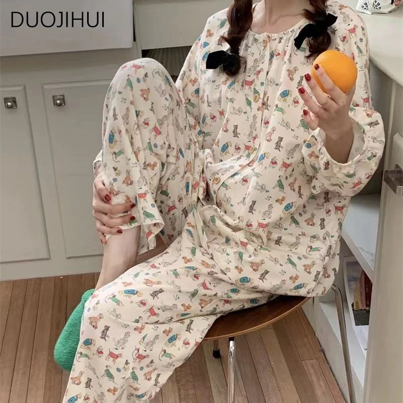 DUOJIHUI Комплект пижамный женский из двух предметов