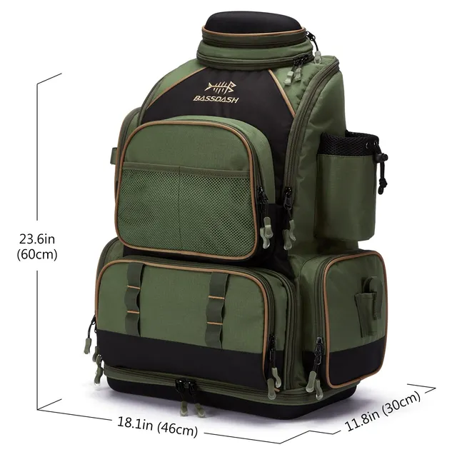 Bassdash Multifunctional Fishing Tackle Backpack – Lightweight Tactical Soft Tackle Box with Rain Cover 2