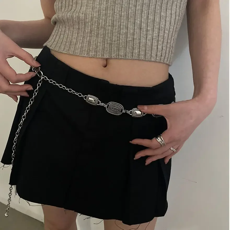 

Fashion Circle Metal Waist Chain Belt Women'S Gold Silver Waistband Hip Hop Style Waist Belts Dress Accessories Cinturon Mujer