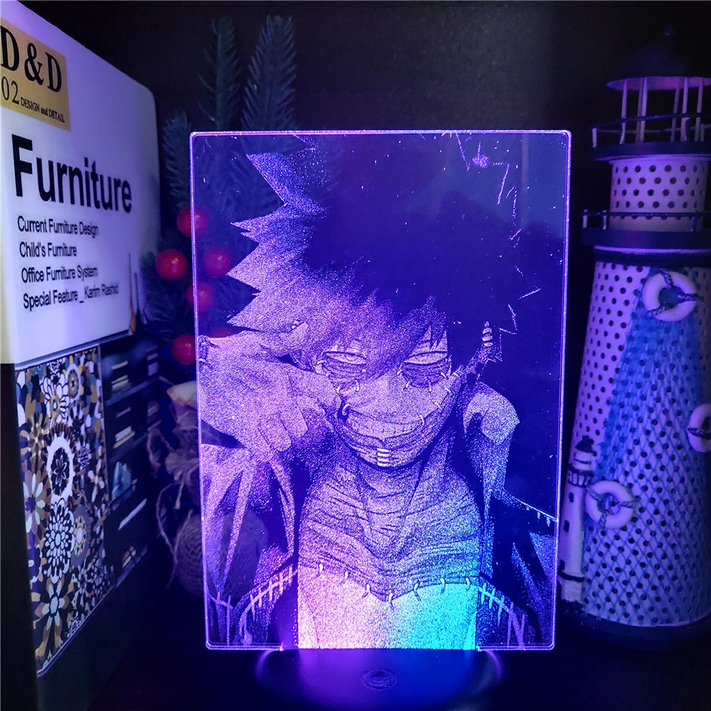 dinosaur night light My Hero Academia Dabi 3D LED Lamp Cartoon Night Light RGB Manga Lighting Boku no Hero Academia Led Visual Bedroom Xmas Gift Lamp dinosaur light