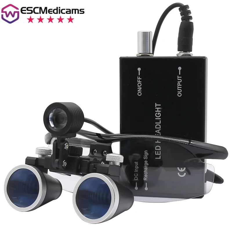 

3.5X/2.5X Magnification Binocular Dental Loupe Surgery Surgical Magnifier with Headlight LED Light Medical Operation Loupe Lamp