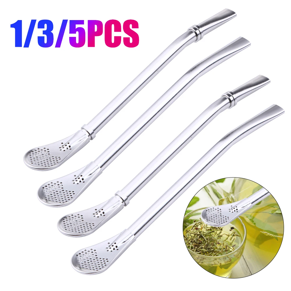 Drinking Straw Filter Handmade Stainless Steel Tea Spoon Reusable