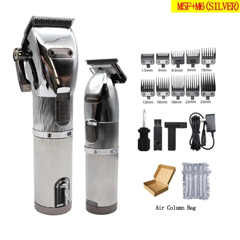 thumbnail image 1 of Madeshow-cortadora de pelo inalámbrica profesional M5 M5F, todo el acero en forma de T, cabezal de corte, cuerpo de Metal, barbero, recortador de barba para hombres, 1 of 5