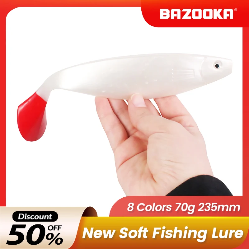 

Bazooka Soft Baits Fishing Lure Silicone Shad Easy Shiner Swimbait Jighead Jigging Wobblers Carp Worm Pesca Bass Pike Head Winte