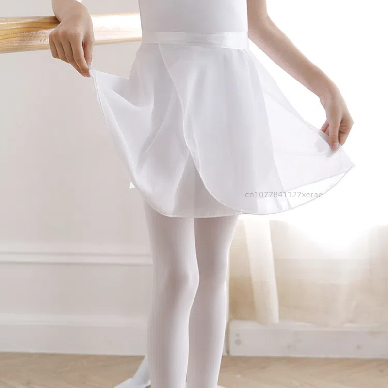 Children's Ballet Dance Dress, Girls' Ballet Practice Chiffon Dress with Elastic Band Performance Half Body Princess Dress