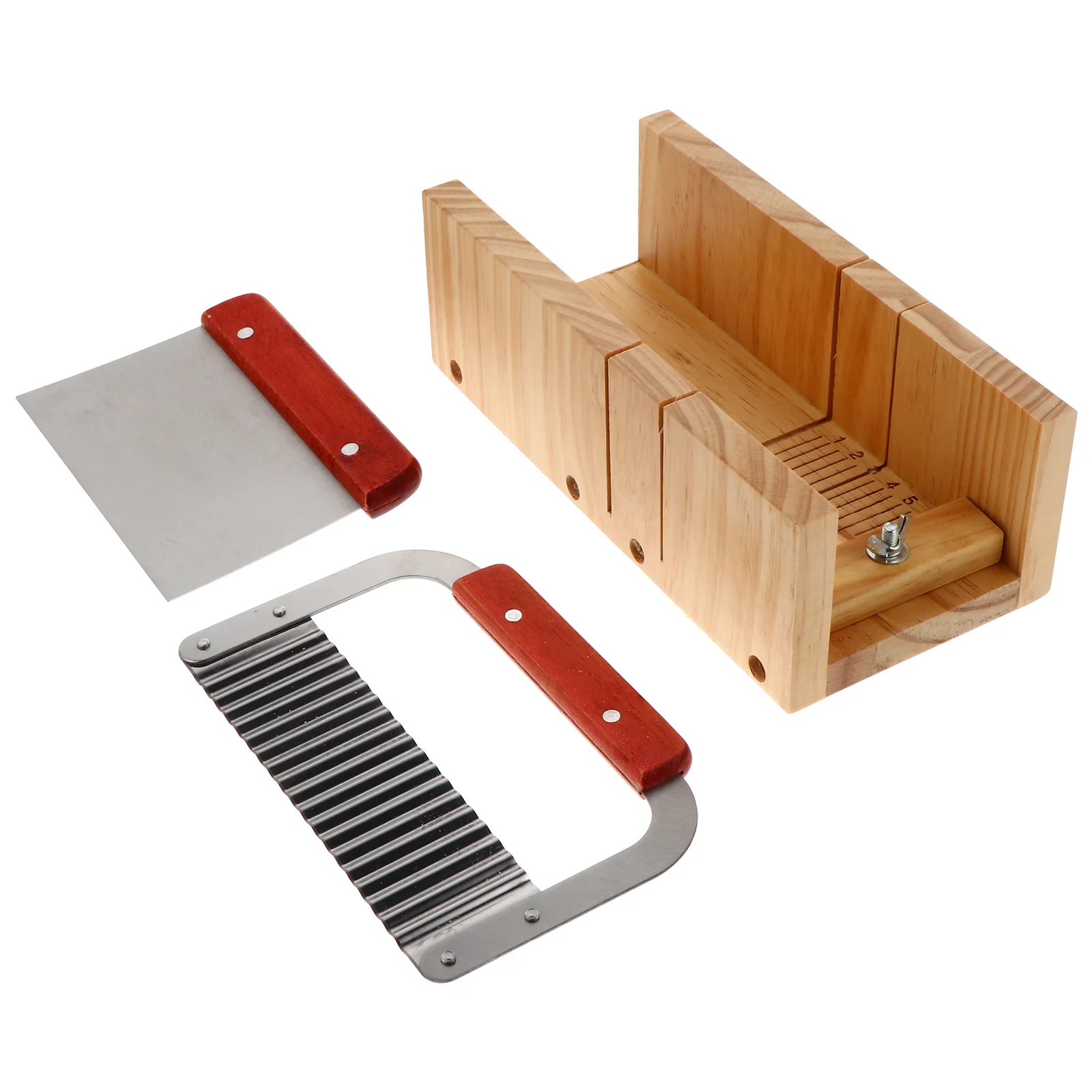 

1 Set Wooden Soap Mold Soap Cutting Tool Set Straight Wavy Slicer