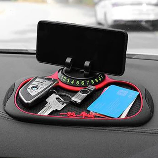 Multi-Functional Car Dashboard Non-Slip Pad Phone Holder 360 Rotation  Silicone Anti-Slip Sticky Organizer Auto Accessories - AliExpress