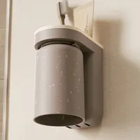 Support de rangement innovant pour brosse à dents, 1 pièce, sans trou, léger, de luxe, tasse de bain de bouche, tasse de brosse, organisateur mural de salle de bain pour Couple 5