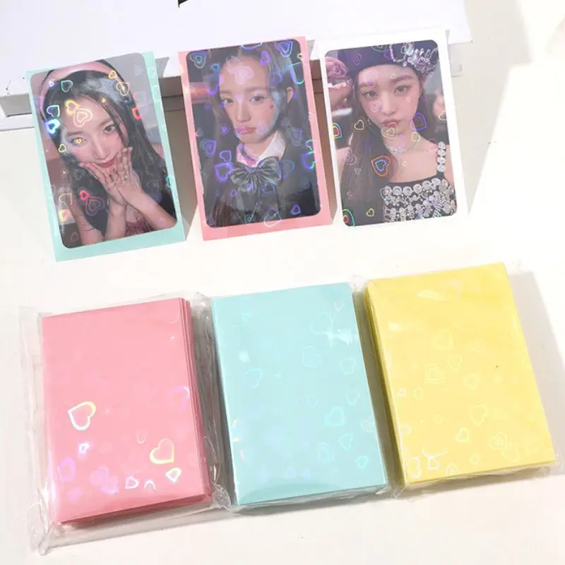 50Pcs Glittery colored idol toploader card photocard sleeves protective case storage pack