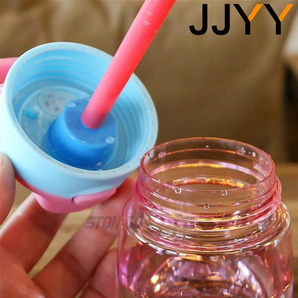 1PC Kids Water Sippy Cup Kids Water Bottle With Straw and Handle Portable Drinking Bottle Cup Children water bottle plastic cup