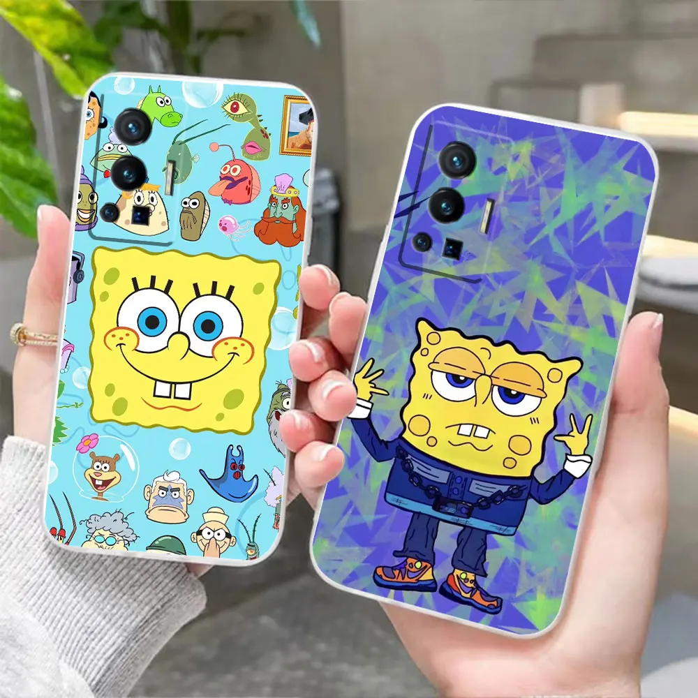 

Clear Phone Case For VIVO X90 X80 X70 X60 X50 X30 X27 X23 X21I X20 PRO PLUS Case Funda Capa Shell S-SpongeBob P-Patrick Star