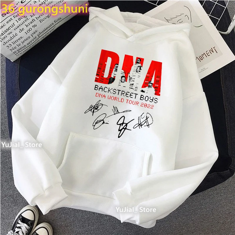 New Style Backstreet Boys Dna World Tour 2022 Graphic Print White/Gray/Pink Cap Hoodies Women Harajuku Sweatshirt Femme Tops