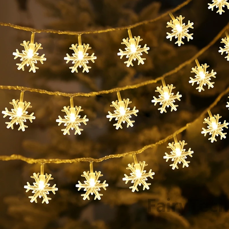 Snowflake LED String Fairy Light Garland Home Christmas Lights Wedding Decor Christmas Decor for Home Navidad Party Decoration led string lights decorative lights string lights led fairy lights