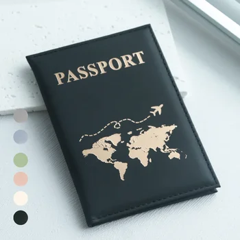 Slim World Map PU Leather Passport Holder 1