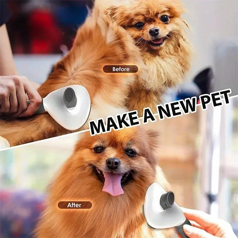 Pet Hair Brush Dog Hair Comb Stainless Steel Automatic Fading