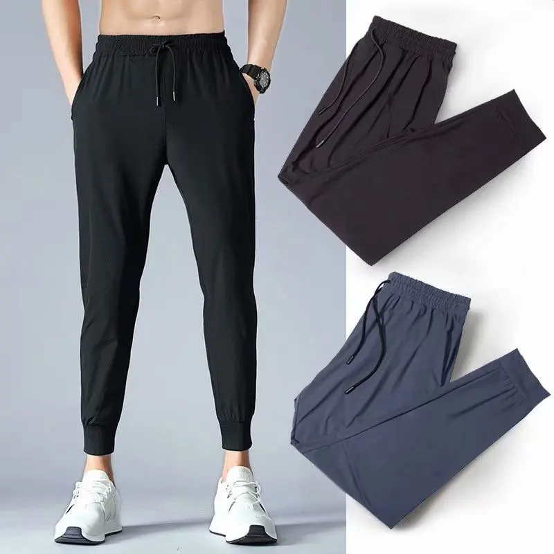 Ice Silk Unisex Pant 2022 Spring Autumn Casual Breathable Pants Homme
