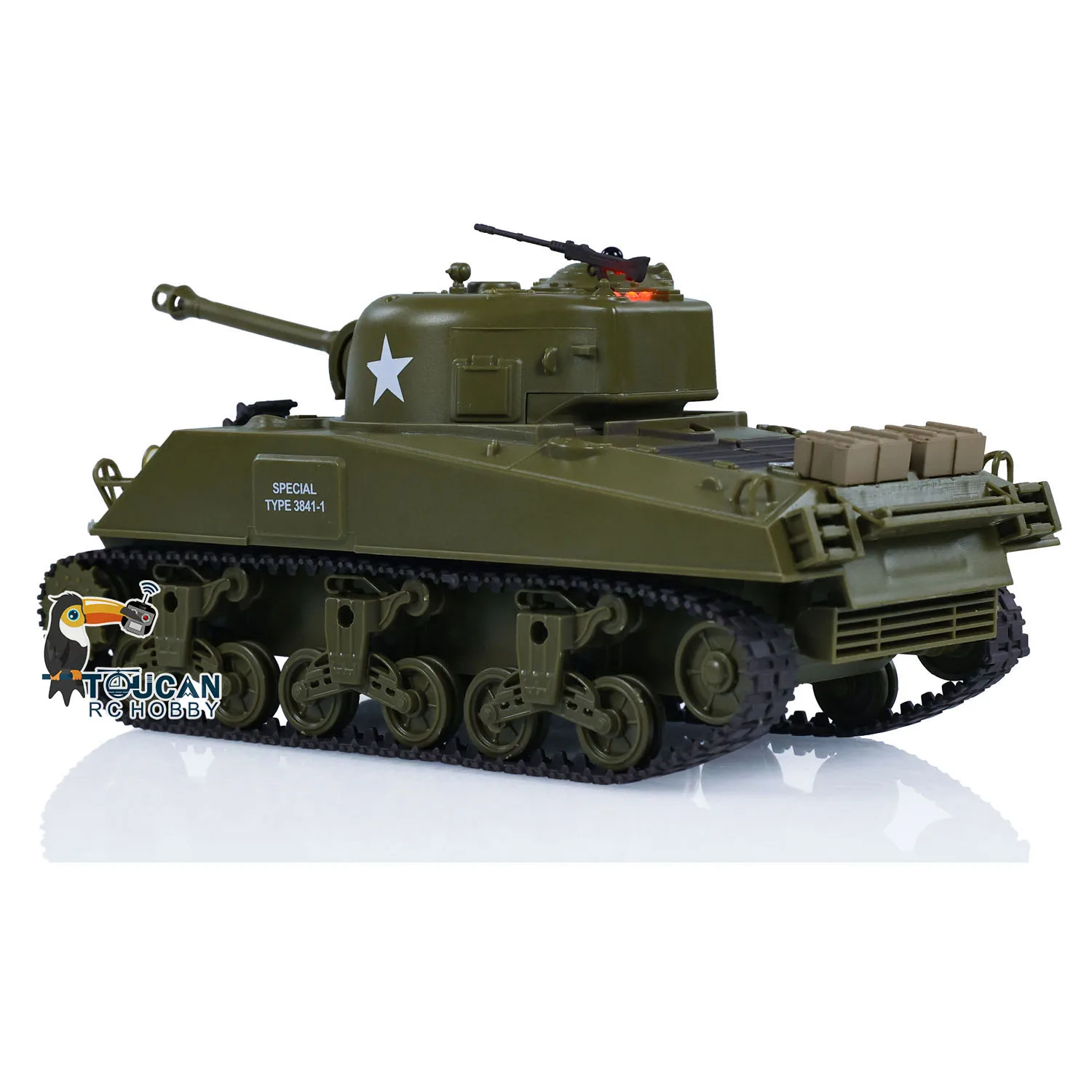 Heng Long RC Tank Infrared Combating 1/30 Scale RC Battle Tank Plastic Model Sherman M4A3 3841-01 2.4G Remote Control Toy 3