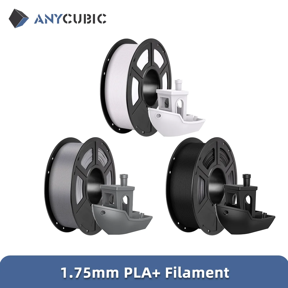 ANYCUBIC PLA 3D 프린터 필라멘트, 1kg/롤, 1.75mm 고정밀 Pla Plus 3D 인쇄 재료, 플라스틱 고무 소모품