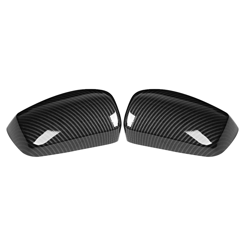 2pcs Side Rearview Mirror Cover Replacement Carbon Fiber Texture ABS Wing Mirror Cover Fits for