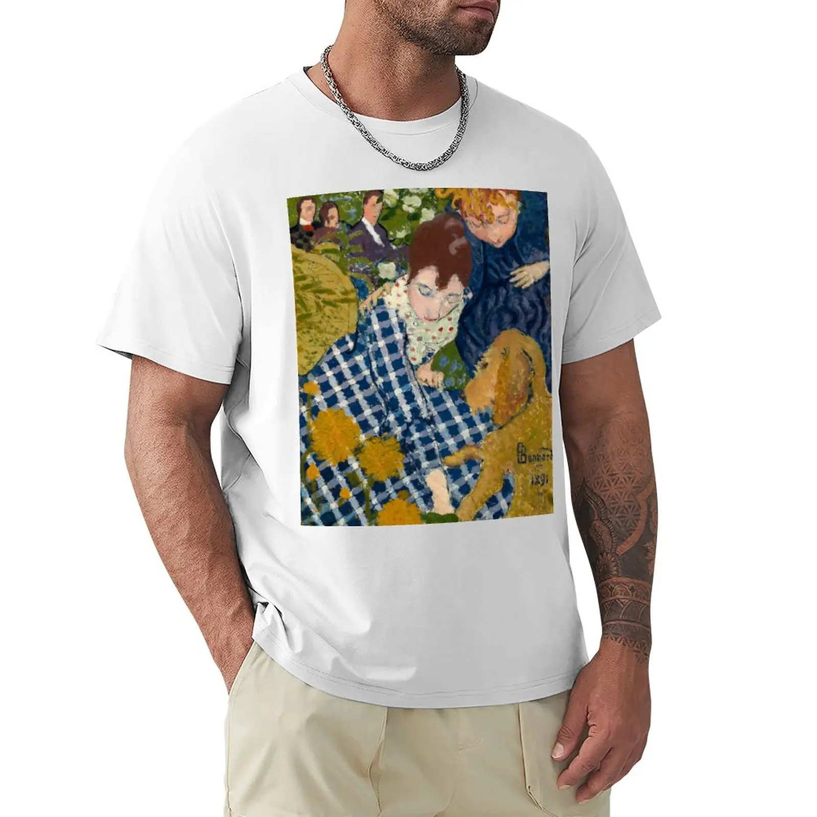 

Pierre Bonnard - Women with a Dog T-Shirt anime clothes Short sleeve tee sweat mens graphic t-shirts hip hop