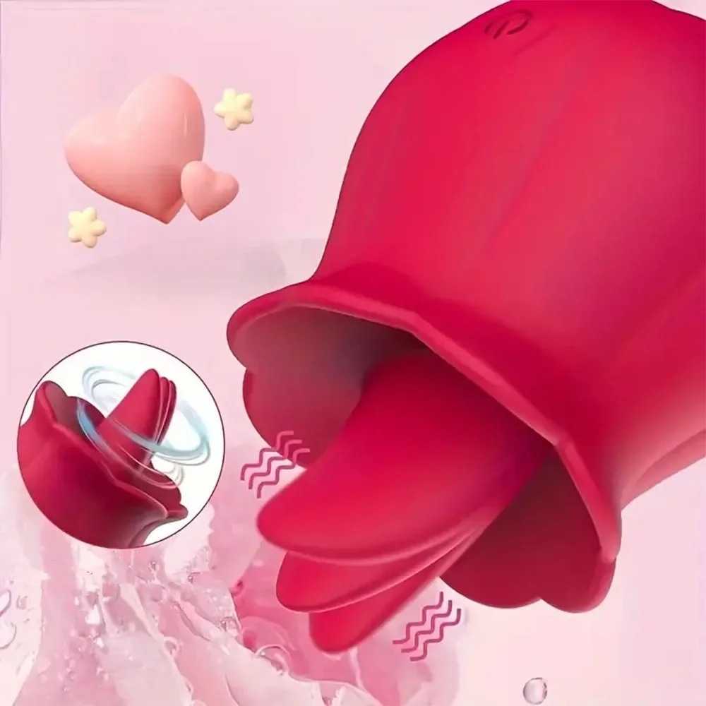 Rose-Spielzeug Schaukel Zunge Lecken Vibrator Weibliche Leistungsstarke Oral Nippel Klitoris Stimulator Massagegerät Spielzeug Für Erwachsene Sex Spielzeug für Frauen 18 1