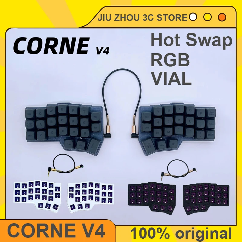 Corne V4 分割キーボードキットサポートバイアル有線 Rgb ホット