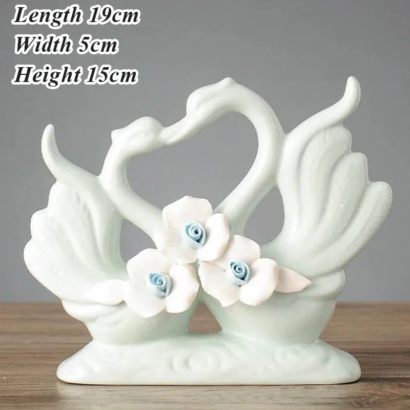 European Creative Swan Shaped Ceramic Decor, Tea Table, Desktop TV Cabinet, Wine Cabinet Decoration, Wedding Gift, Home Decor