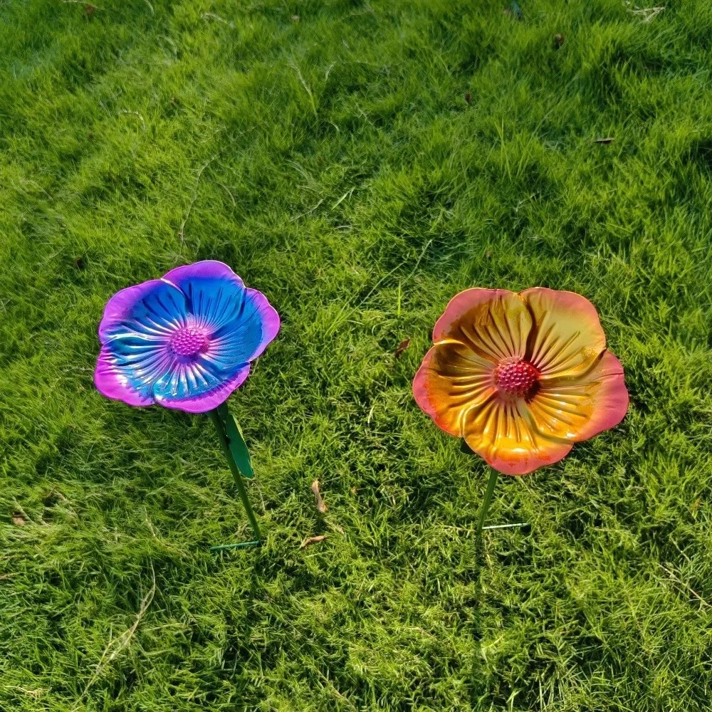 Vasca per Uccelli a Forma di Fiore in Ferro, Pratica e Resistente, Grande Capacità, Ciotola per Alimentazione Uccelli da Esterno/Patio - immagine 4