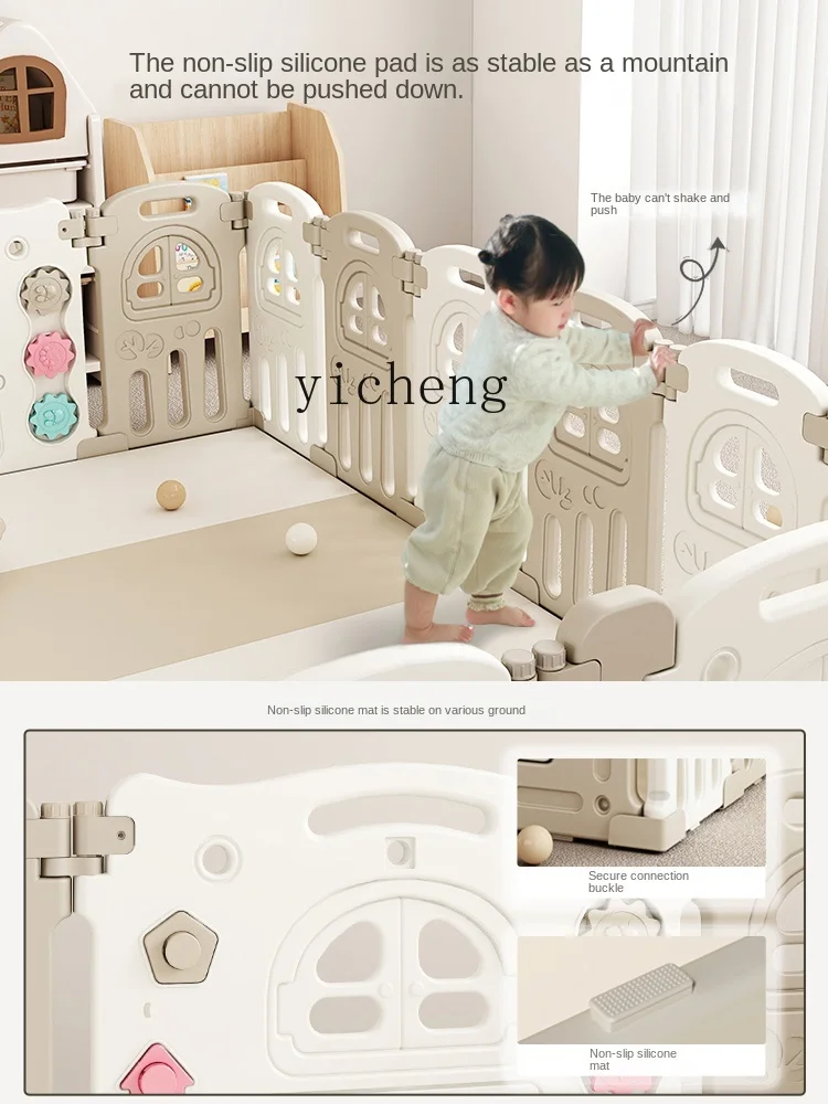 Tqh Baby Fence Foldable Game Fence Ground Crawling Mat Child Play Mat