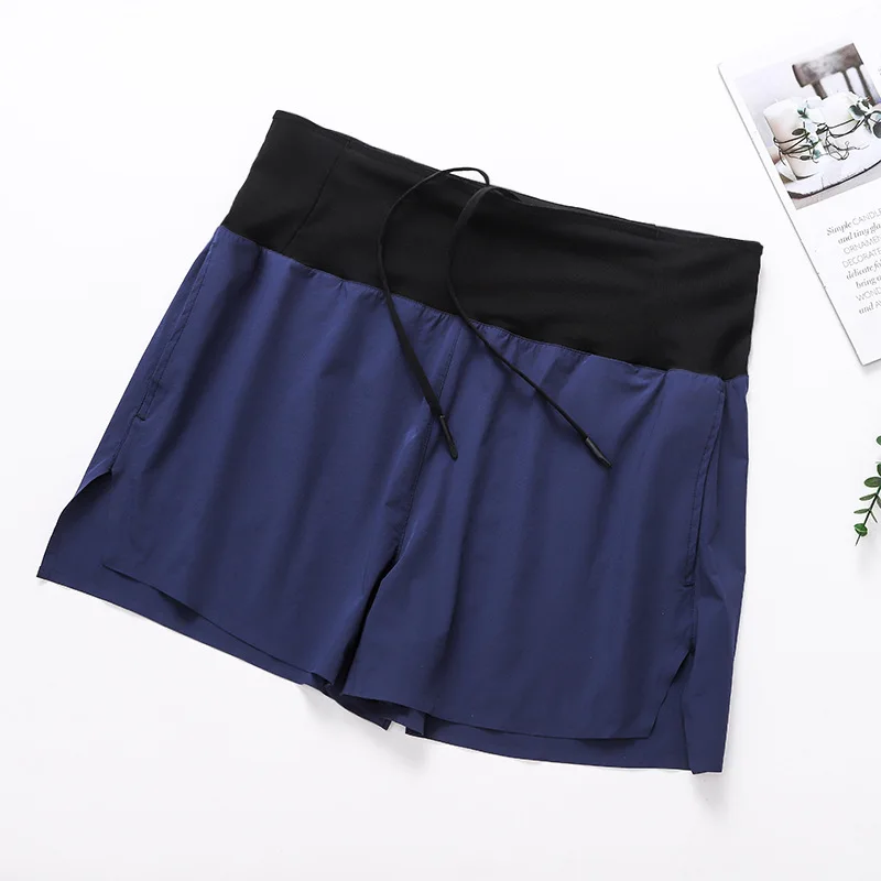 Summer Sports Shorts Men's High Waist Pocket Waterproof Quick Drying Breathable Marathon Running Fitness Nylon 3 Quarter Pants