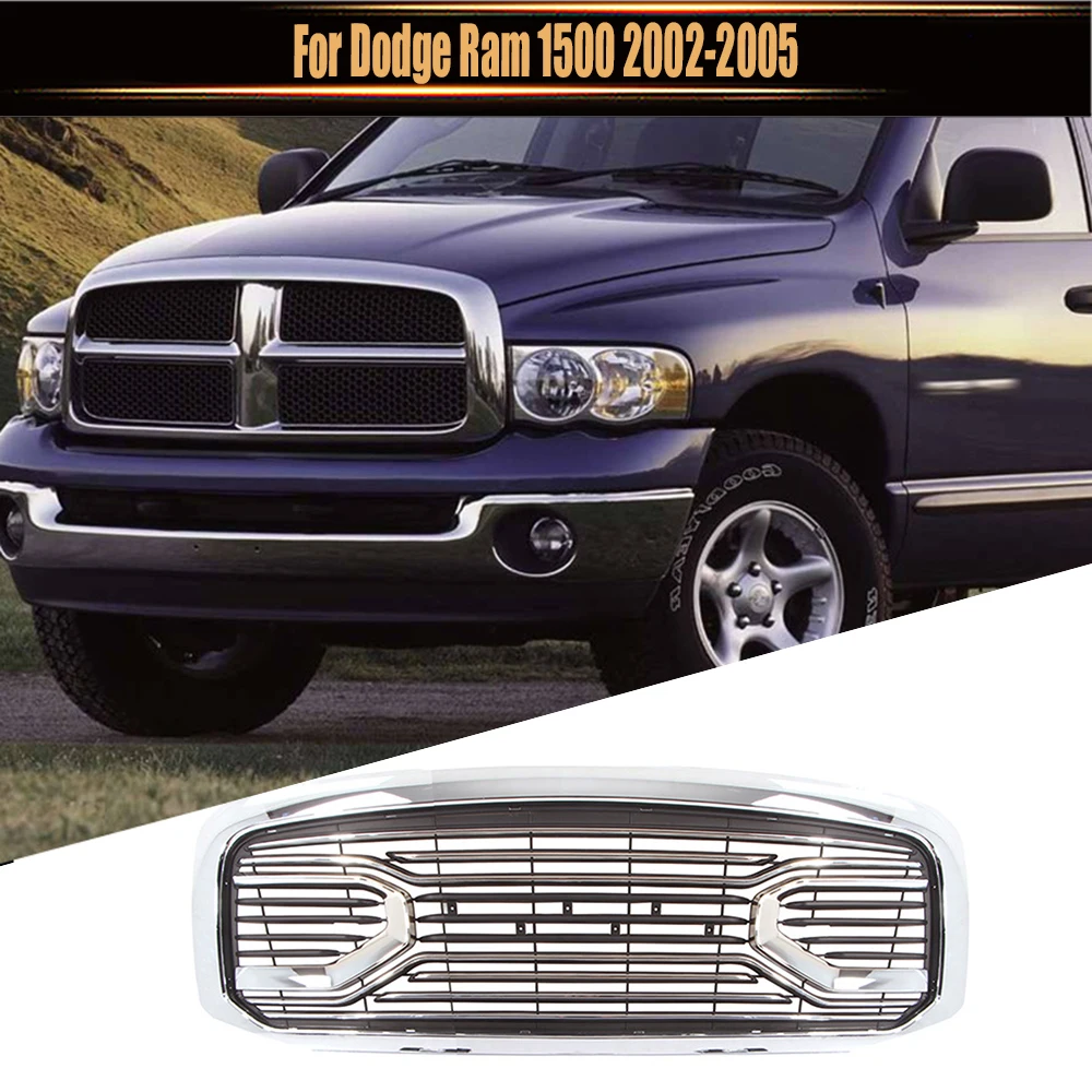 

Radiator Trims Cover Racing Grill Grills Hood Mesh Front Grille Upper Bumper Grilles Modified For Dodge Ram 1500 2002-2005