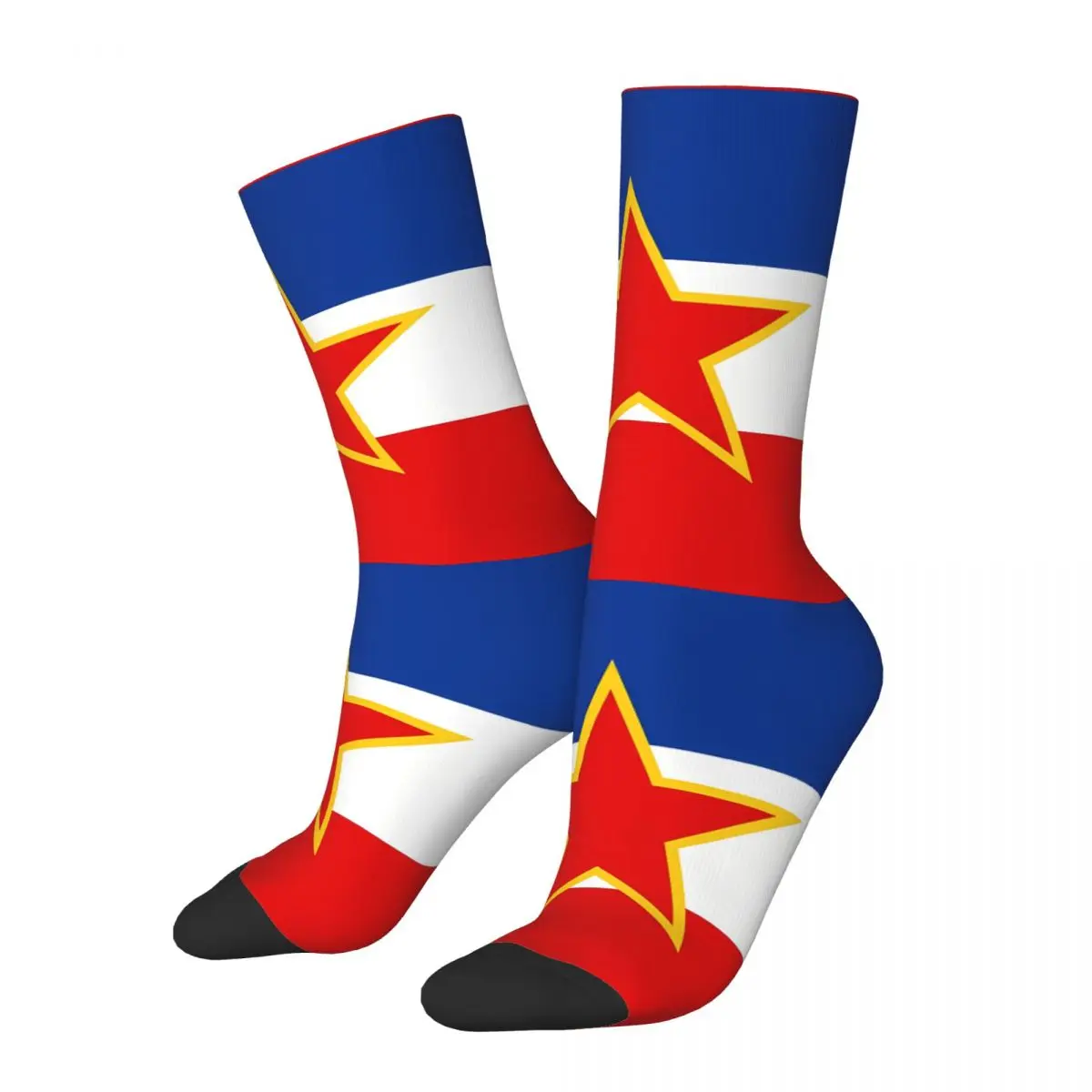 

Yugoslavia Flag The Socialist Federal Republic Men Women Socks Outdoor Novelty Spring Summer Autumn Winter Stockings Gift
