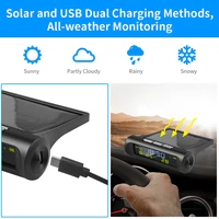 Newest Car USB Solar Charge Smart Digital Clock Calendar Time Temperature LED Display Automobile Interior Accessories Auto Start 3