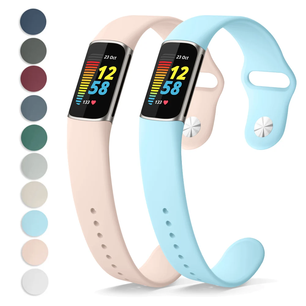 

Silicone Bracelet for Fitbit Charge 5 Strap Watch Band Sport Wristband Watchband for Fitbit Charge5 Strap Smartwatch Accessories