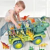Boys Car Toys Dinosaur Truck Transport Carrier Vehicle Dino Animal Model Tyrannosaurus Rex Truck Game Children Birthday Gifts 1