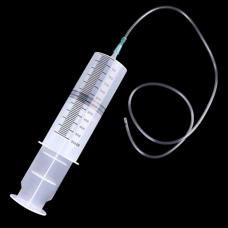 Multifunction 550cc Syringe Injector Clear Syringe With Hose Tube for Pet Feeding Car Liquid Oil Glue Applicator Reusable