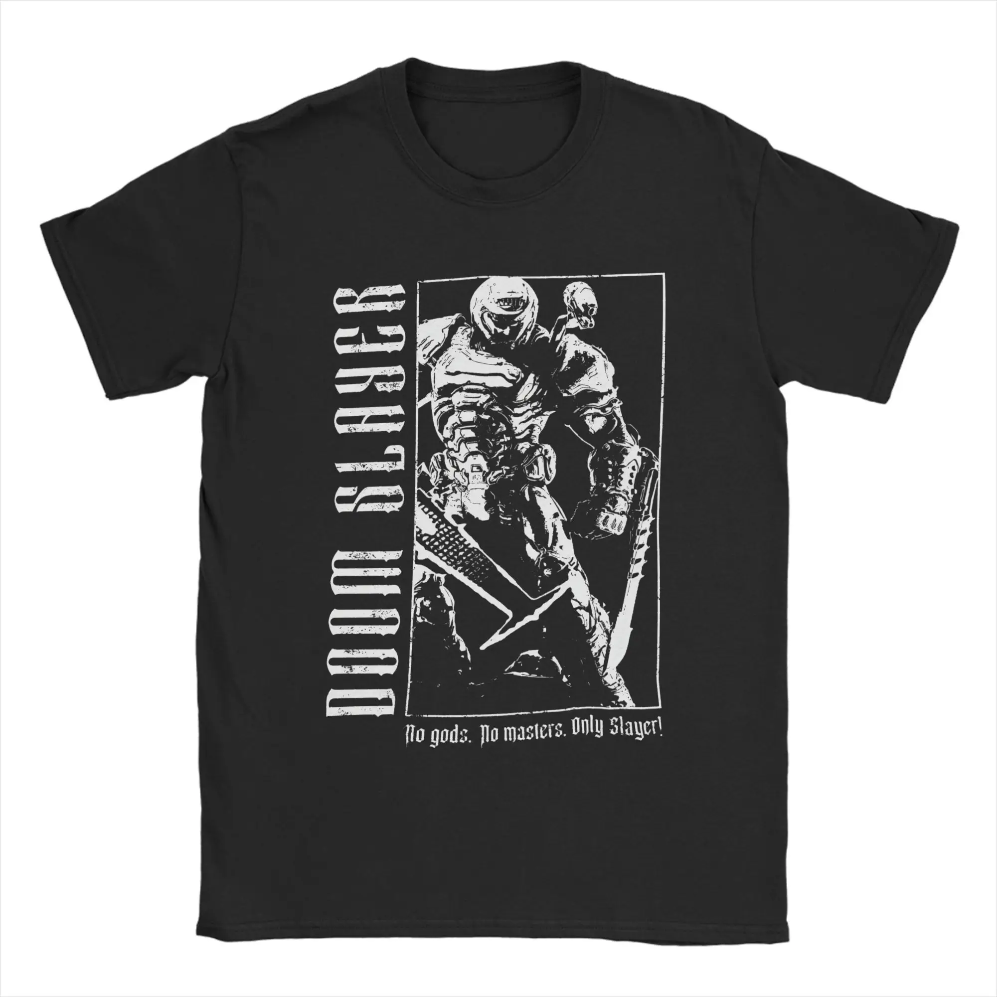 Doom Slayer Men's Dark Ages Funny Cotton Tee - Round Neck Short Sleeve Graphic T-Shirt Gift