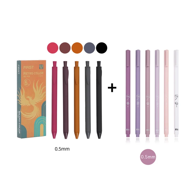 JIANWU 6pcs/set Creative cute morandi Simple small fresh gel pen kawaii Quick drying Cap neutral pen journal supplies Stationery 2022 new set D