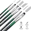 6pcs Professional Artist Paint Brush Set - Anti-Shedding Nylon Bristles, Different shapes - Round, Filbert, Flat, Angle, for Pai 3
