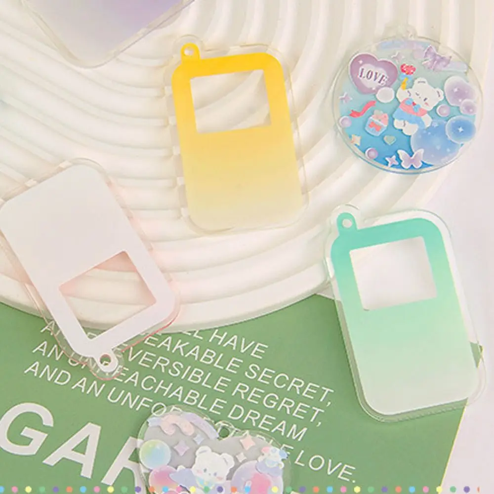 

Gradient Board Key Ring Acrylic Early Educational Toys Kids Handmade Card Toy Pendant Blank Slice DIY Handmade Keychain