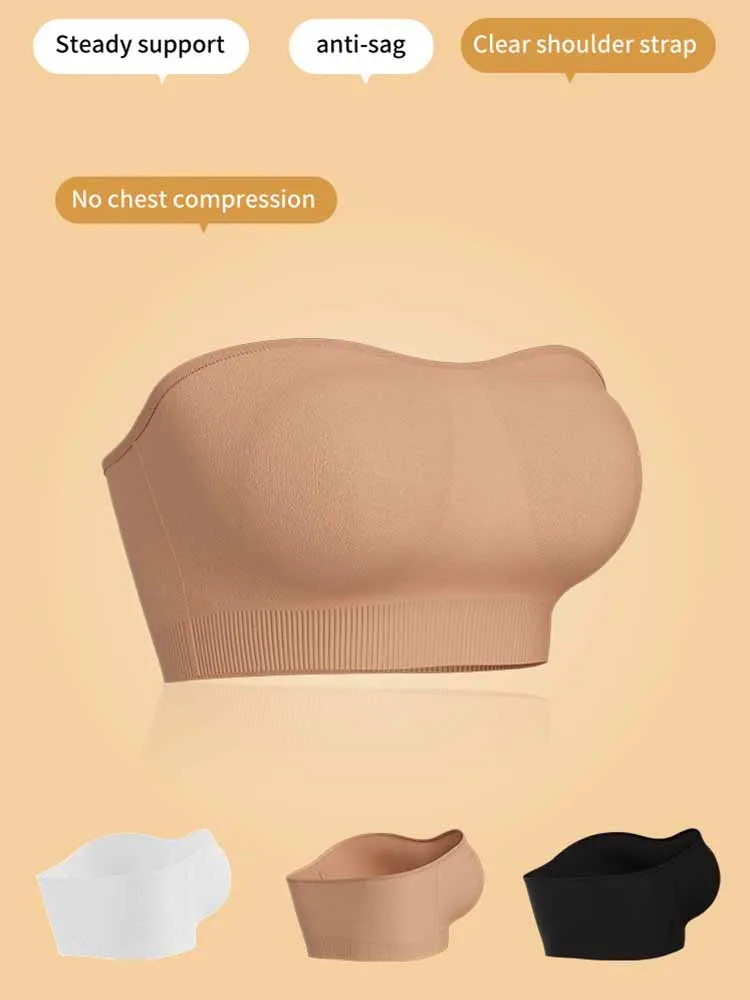 Description Picture 5 of itemS-2XL Strapless Bras Women's Tube Top Bra Female Sexy Crop Top Seamless Tube Tops Girls Nonwire Bandeau Underwear Intimates