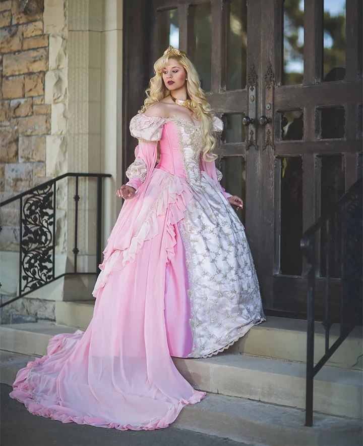 Sleeping Beauty Pink Wedding Dress