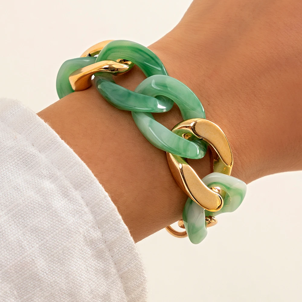 Resin Bracelets Bangles Acrylic Toggle Lasso Friendship Bracelets Women Wrist Jewelry
