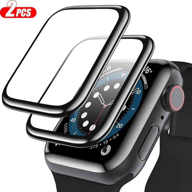 Protecteur d'écran pour Apple Watch série 9 8 7 6 SE 5 4 3, accessoires 9D HD, Film complet pour IWatch 45mm 41mm 40mm 44mm 38mm 42mm 1