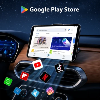 Wireless CarPlay Adapter – Android Auto AI Box with Netflix, YouTube, Hulu, App Installation, Dual-Band WiFi 6, Bluetooth, HDMI 4