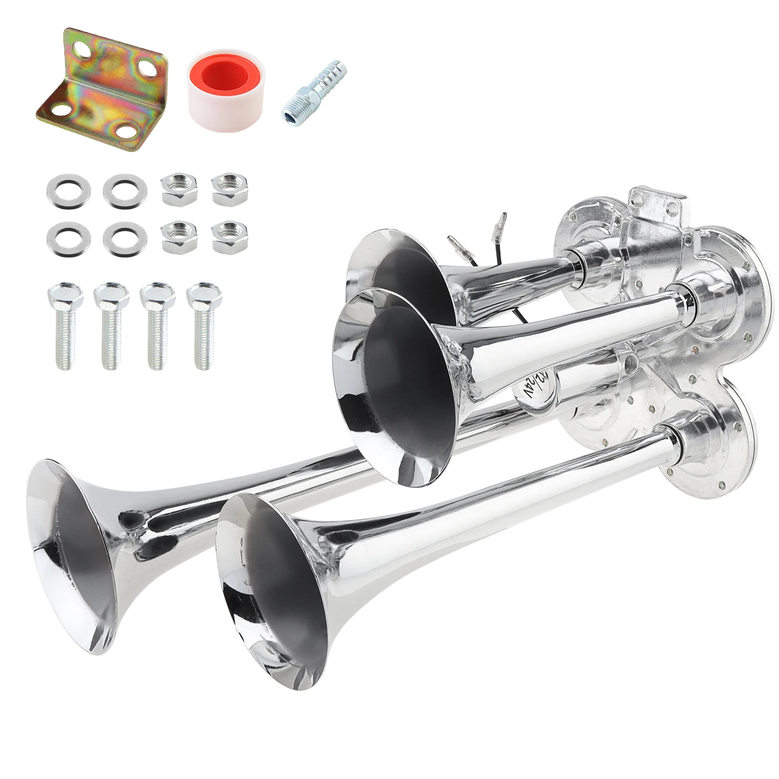 Aazon.co: 12V 600DB Car Air Horn, Super Loud Air Horn For Truck, Dual - View #7